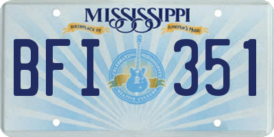 MS license plate BFI351