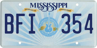 MS license plate BFI354