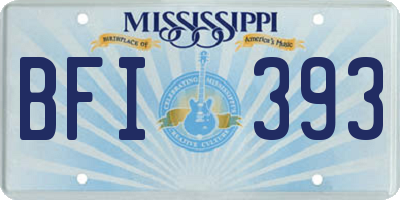 MS license plate BFI393