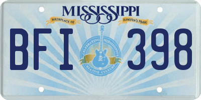 MS license plate BFI398