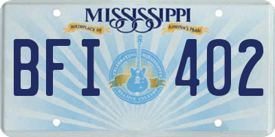 MS license plate BFI402