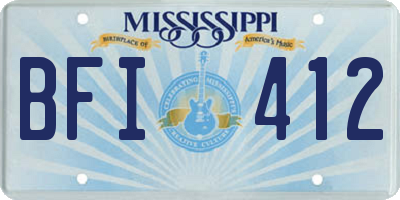 MS license plate BFI412