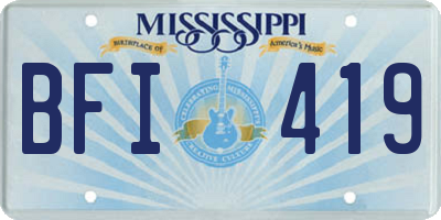MS license plate BFI419