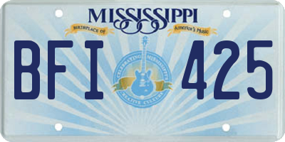 MS license plate BFI425