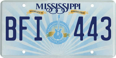 MS license plate BFI443