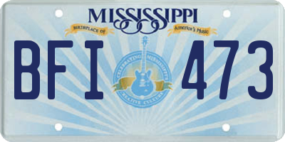 MS license plate BFI473