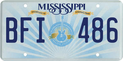 MS license plate BFI486