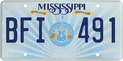 MS license plate BFI491