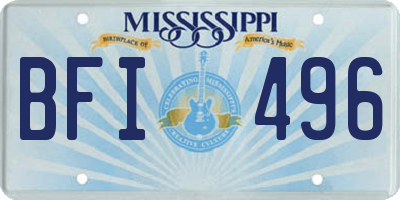 MS license plate BFI496