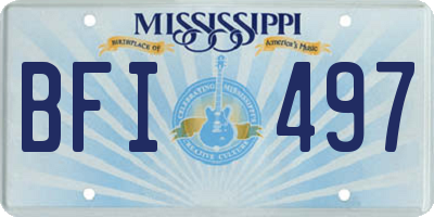 MS license plate BFI497