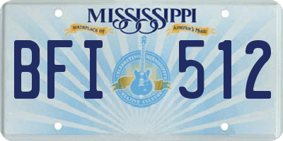 MS license plate BFI512