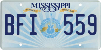 MS license plate BFI559