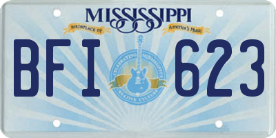 MS license plate BFI623