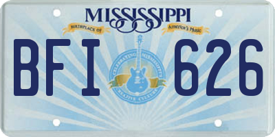 MS license plate BFI626