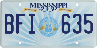 MS license plate BFI635