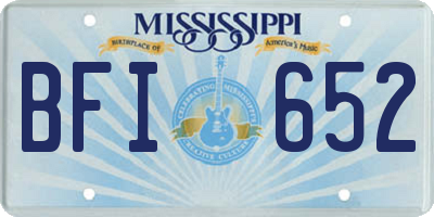 MS license plate BFI652