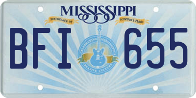MS license plate BFI655