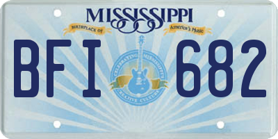 MS license plate BFI682