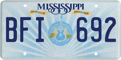 MS license plate BFI692
