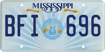 MS license plate BFI696
