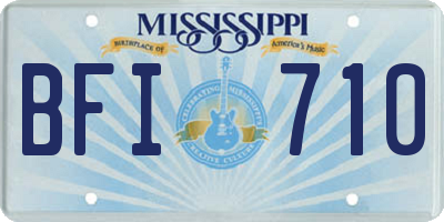 MS license plate BFI710