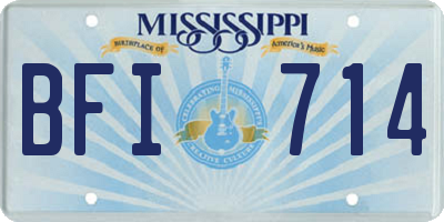 MS license plate BFI714