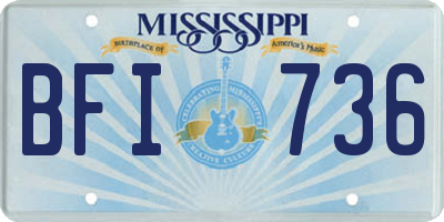 MS license plate BFI736