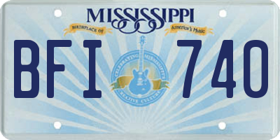 MS license plate BFI740