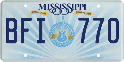 MS license plate BFI770