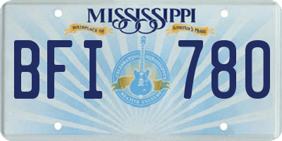 MS license plate BFI780
