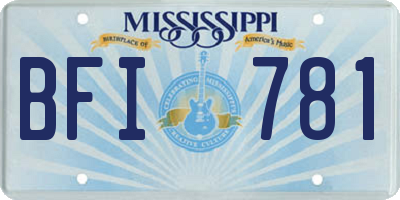 MS license plate BFI781
