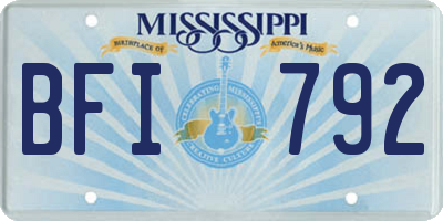 MS license plate BFI792