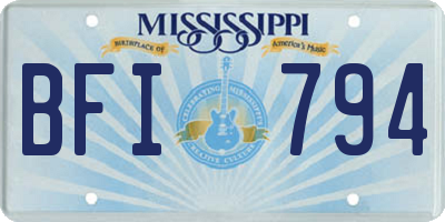 MS license plate BFI794