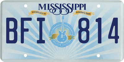 MS license plate BFI814
