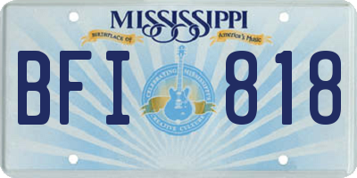 MS license plate BFI818