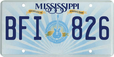 MS license plate BFI826