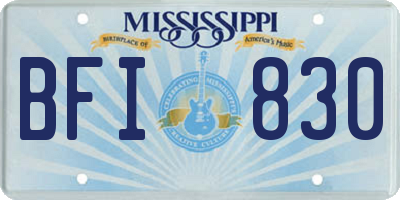 MS license plate BFI830