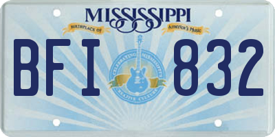 MS license plate BFI832
