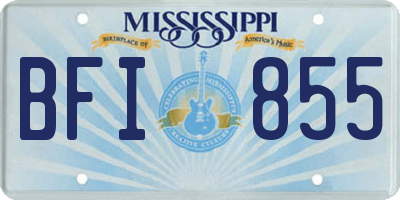 MS license plate BFI855