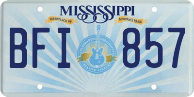MS license plate BFI857