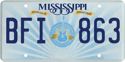 MS license plate BFI863