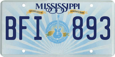 MS license plate BFI893