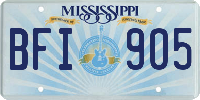 MS license plate BFI905