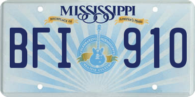MS license plate BFI910