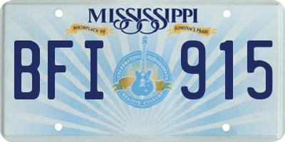 MS license plate BFI915