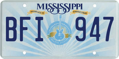 MS license plate BFI947