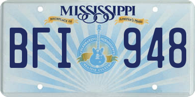 MS license plate BFI948