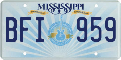 MS license plate BFI959