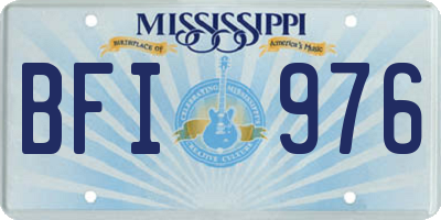 MS license plate BFI976