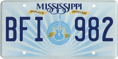 MS license plate BFI982